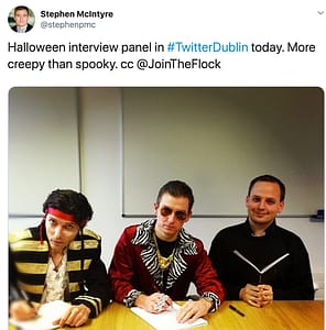 Halloween interview panel in Twitter Dublin